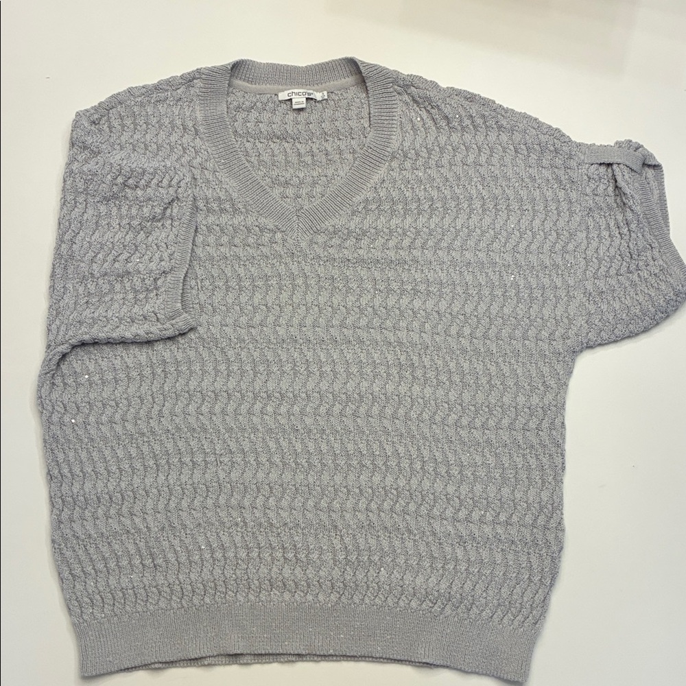 CHICO’S Woman’s Sweater Sparkled Blouse 
Size 3XL